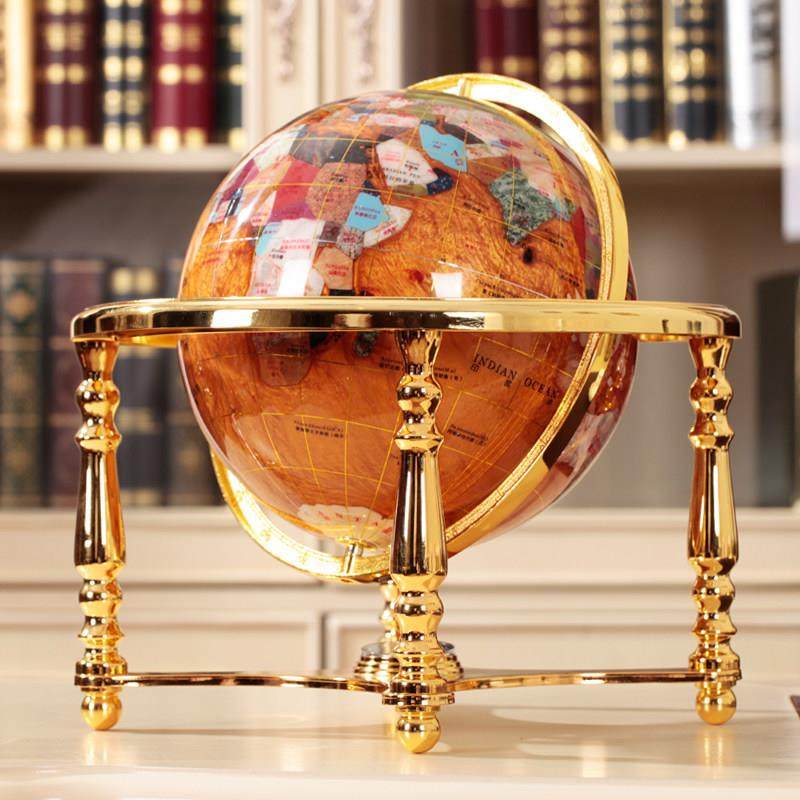 博通宝石四角地球仪办公室摆件工艺品家居客厅书房酒柜装饰品摆设,家居饰品,装饰摆件,淘宝优惠券,粉丝福利购,淘宝优惠卷