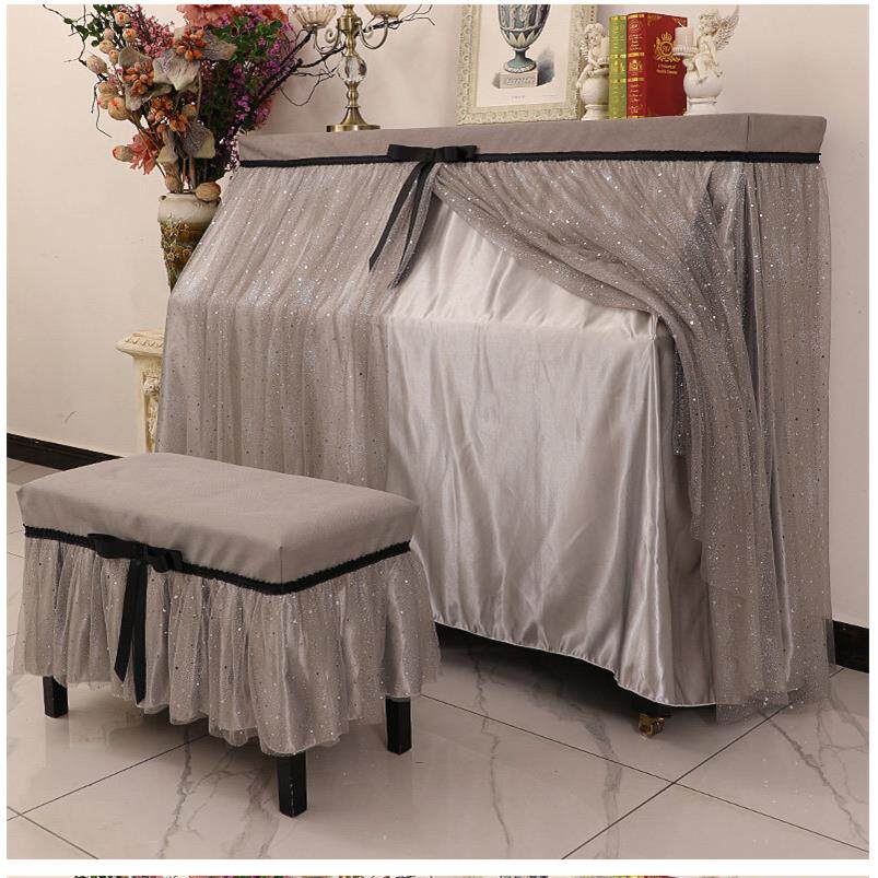 轻奢钢琴罩全罩高档现代简约公主北欧钢琴防尘罩半罩韩式蕾丝盖布