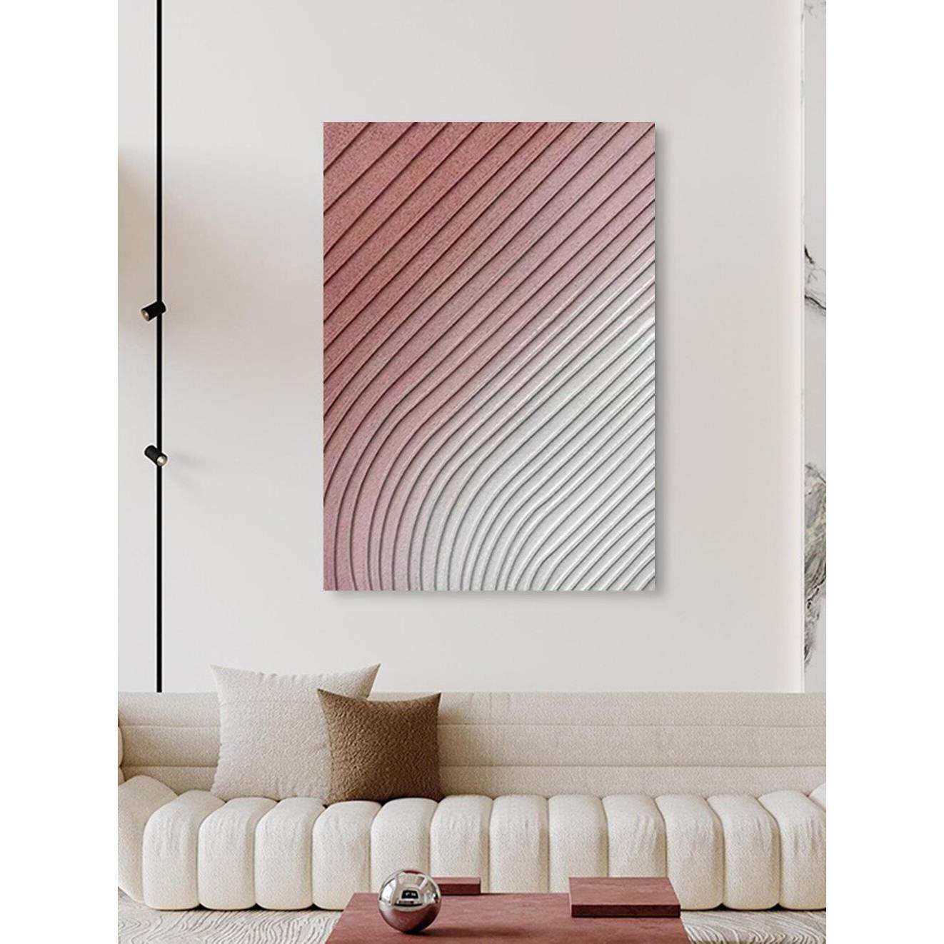 简约现代客厅沙发背景墙3D立体浮雕抽象竖版装饰画入户玄关无框画