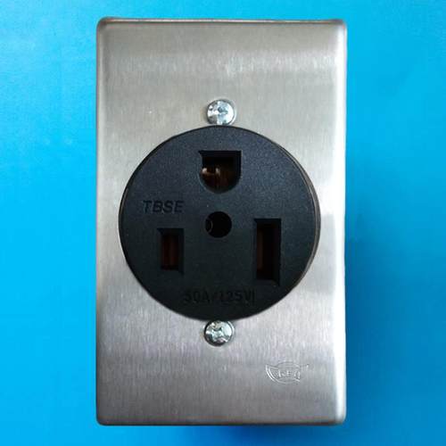 美规大功率电源插座50A汽车充电插头插座不锈钢面板NEMA5-50插座