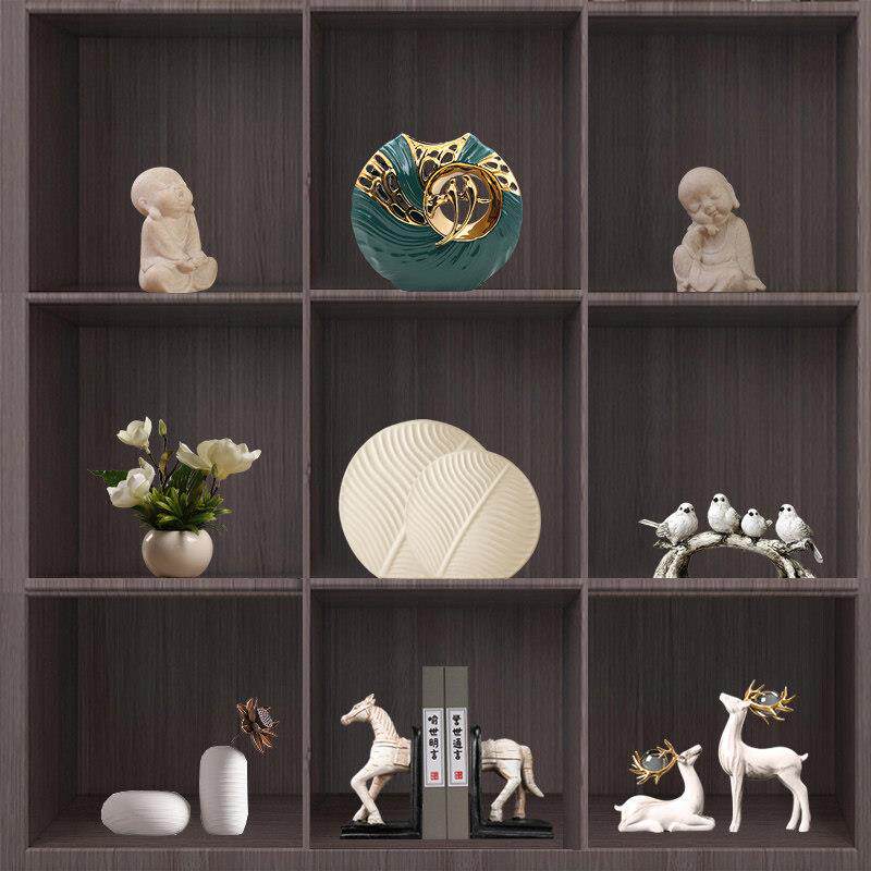 新中式摆件高端禅意客厅电视柜装饰品办公室餐厅博古架书柜摆放
