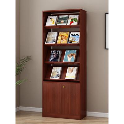 书架落地杂志架资料柜展示架文件柜收纳储物柜带锁木质档案柜