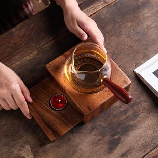 胡桃木温茶炉蜡烛加热茶壶保温底座酒店餐厅煮茶炉子提香器烤茶炉