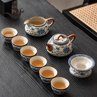 咏瓷青花汝窑茶具套装 功夫泡茶杯泡茶壶家用高档中式 陶瓷2024新款