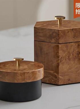 原木风家居覆古美学软装设计师陈列高级感搭配首饰装饰收纳盒摆件