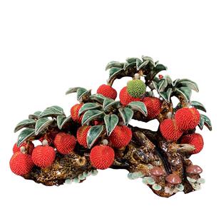 荔枝摆件商务礼品客厅玄关入户桌面装饰品中式满堂红开业乔迁新居