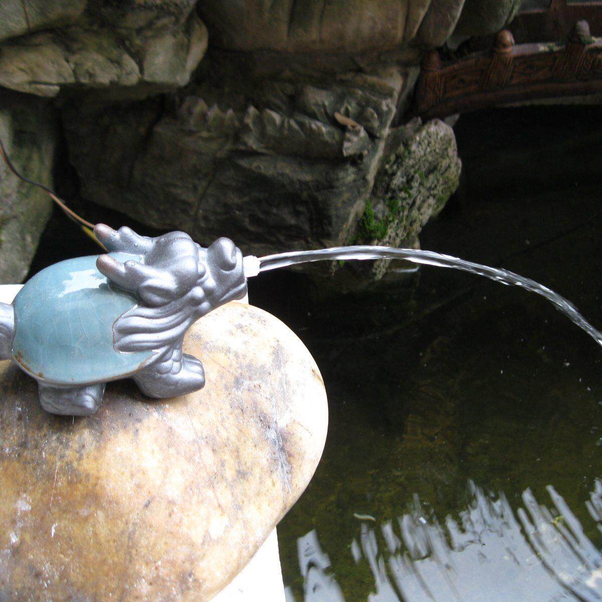 陶瓷工艺品招财喷水龙龟鱼缸吐水摆件水族假山庭院水景观流水摆件