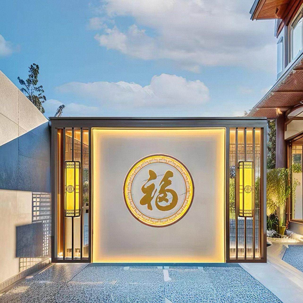 不锈钢新中式假山景墙庭院迎门影壁墙园林别墅花园景观户外屏风墙,基础建材,屏风,淘宝优惠券,粉丝福利购,淘宝优惠卷