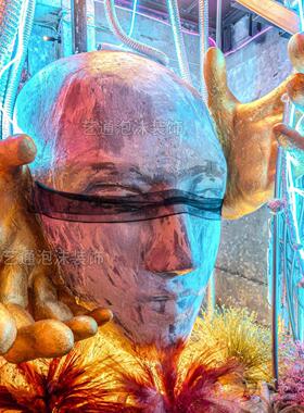 流行人脸泡沫雕塑酒吧KTV会所酒楼佛像观音人物雕像装饰摆件定制