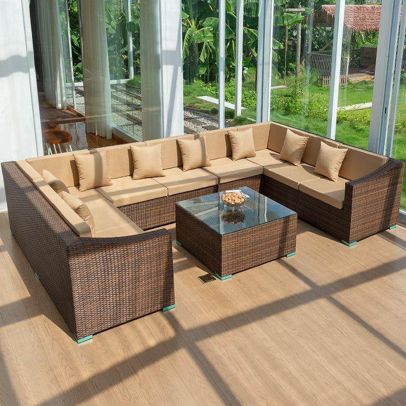 户外藤编沙发室外庭院家具藤沙发组合露天露台花园阳光房防水防晒,住宅家具,户外沙发,淘宝优惠券,粉丝福利购,淘宝优惠卷