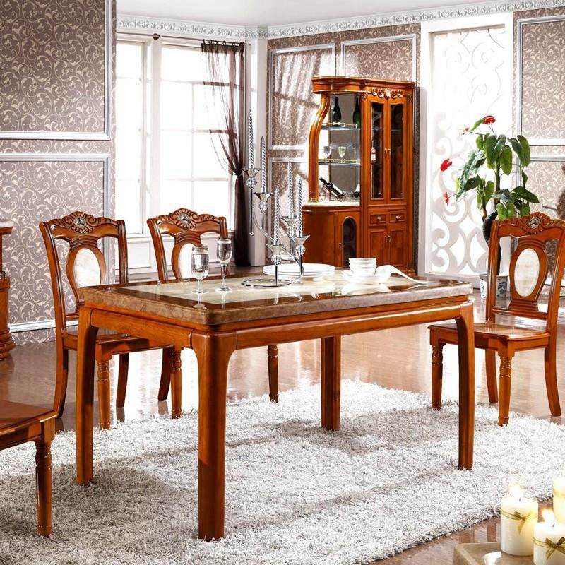 大理石餐桌和椅子组合现代简单实木餐桌家庭小公寓长方形餐桌,住宅家具,大理石餐桌,淘宝优惠券,粉丝福利购,淘宝优惠卷