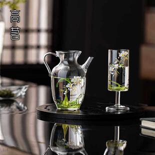 精致玻璃泡茶壶公道杯彷宋执壶家用带过滤茶壶花茶壶绿茶专用茶具