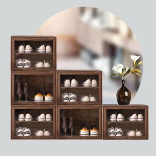 实木多层收纳柜中式防尘茶杯柜茶壶置物架木质餐边柜储物柜茶叶柜