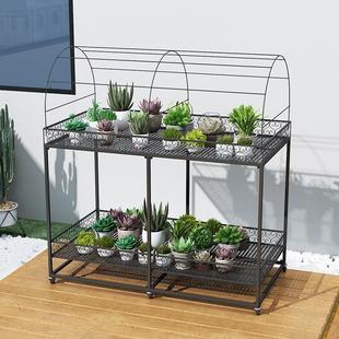 庭院别墅阳光房多肉落地双层移动花架带轮防雨防晒棚架子北欧工艺