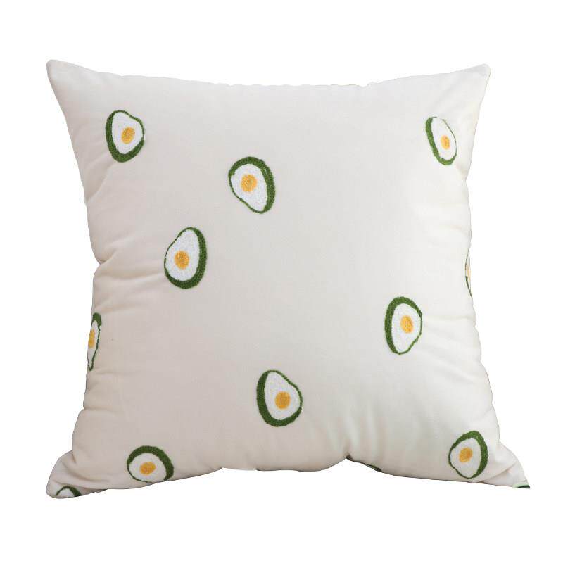 网红小清新绿色抱枕套春季新款民宿客厅沙发靠垫床上靠枕飘窗方枕