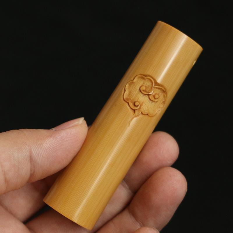 高密度实心竹手把件东阳名家戚挺飞本工雕刻文玩把件把玩竹雕竹器