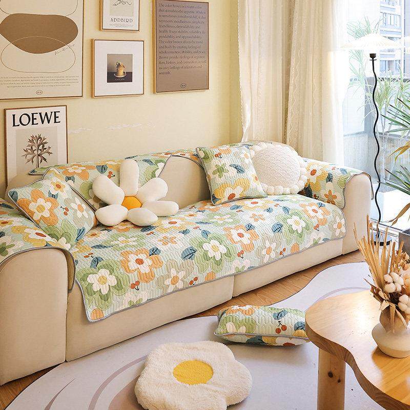 夏季款凉感冰丝沙发垫子乳胶凉席套罩全包防滑新款亲肤坐垫盖布巾