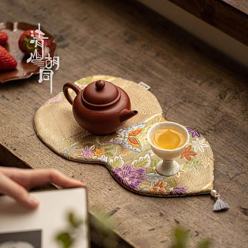 西阵织葫芦双面茶席新中式禅意茶桌布隔热垫壶承桌布功夫茶具配件,居家布艺,茶席,淘宝优惠券,粉丝福利购,淘宝优惠卷