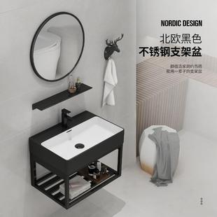 洗手盆柜组合壁挂洗脸盆家用小户型面盆简易陶瓷洗漱台盆池 挂墙式