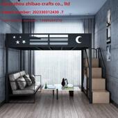 铁艺高架床公寓省空间覆式 小户型上下铺加厚铁架床上床下桌单上层