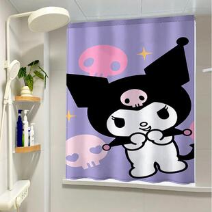 小窗户免打孔安装遮阳光防晒儿童房男女孩卡通短窗帘魔术贴库洛米