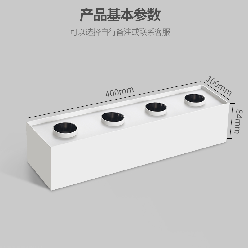 四头明装斗胆灯led射灯筒灯一体4头吸顶长方灯无主灯盒子客厅极简