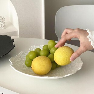 高级感水果盘陶瓷家用客厅茶几轻奢艺术感糖果零食点心摆放盘