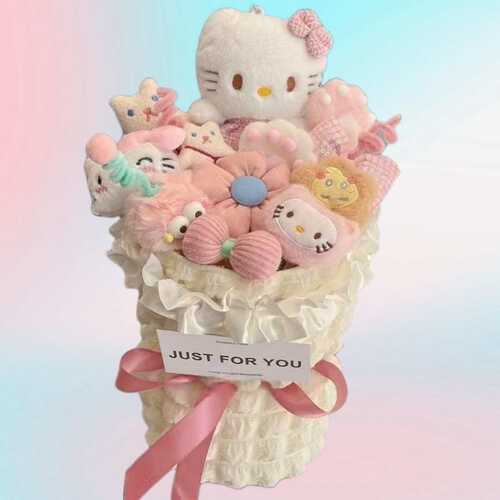 创意hello kitty凯蒂猫玩偶卡通成品花束生日礼物送女友闺蜜儿童