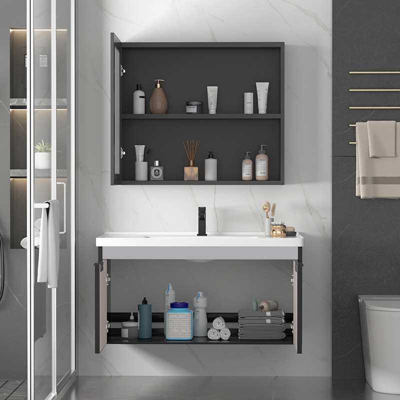 {活动价}岩板陶瓷蜂窝铝浴室柜卫生间一体陶瓷盆洗手洗脸盆柜组合