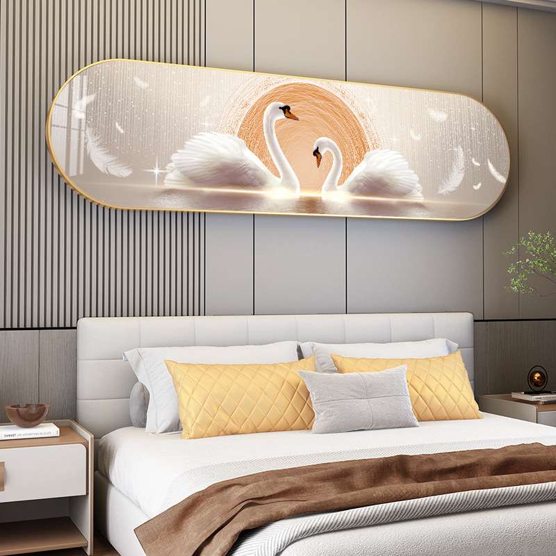 {活动价}2023新款床头横长条装饰画立体网红挂画卧室玄关墙面晶瓷图片