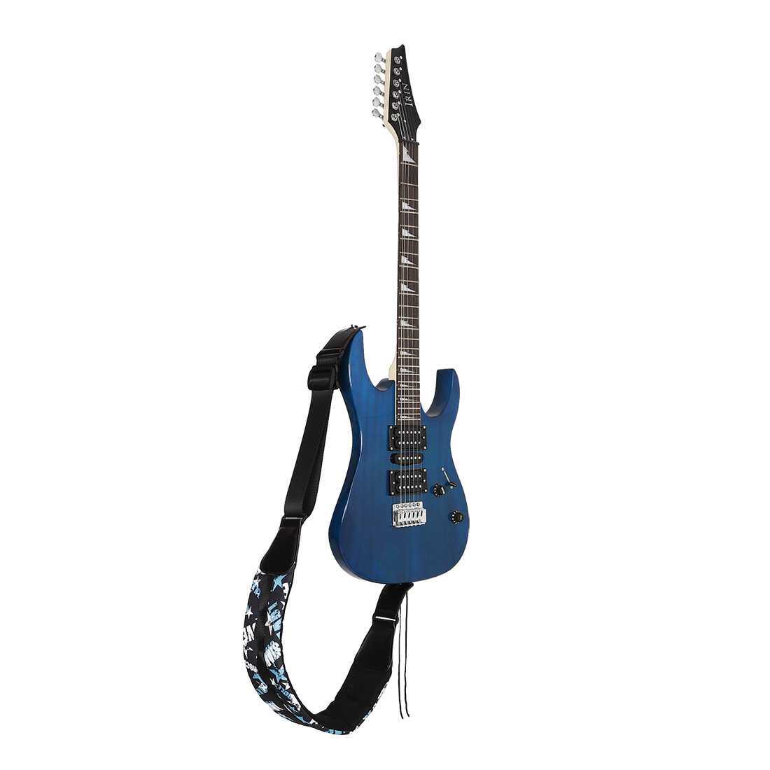 {活动价}吉他背带加棉加厚加宽可调节皮革背带减压背带蓝白星星贝