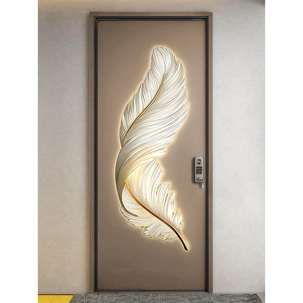 毛毡门贴纸木门翻新自粘隔音降噪中式发财鹿福字卧室入户门装饰画