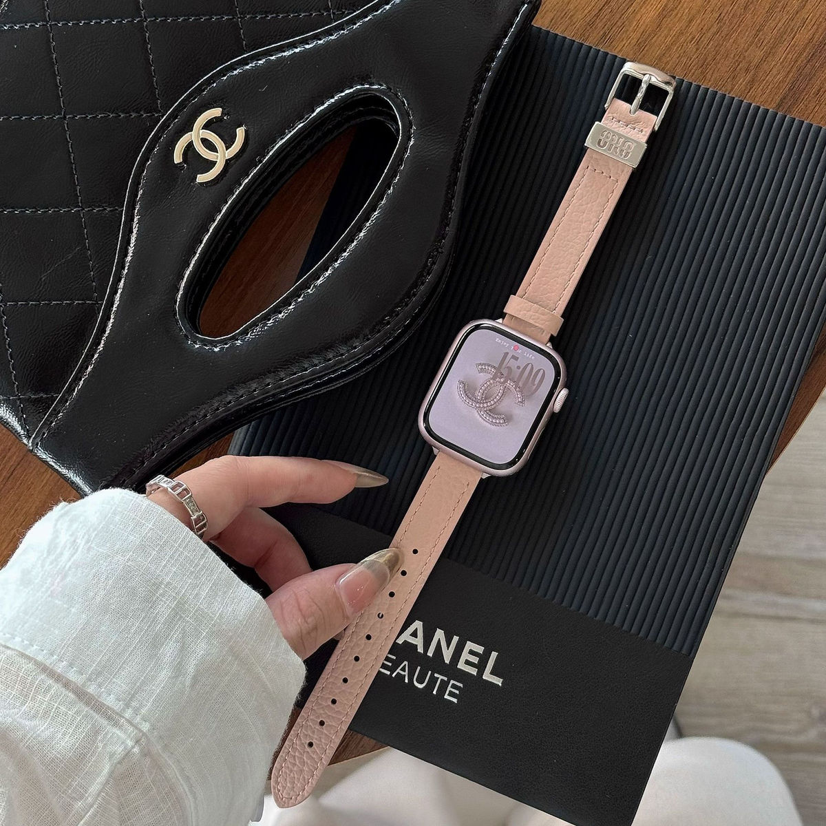 小米简约小香风荔枝真皮