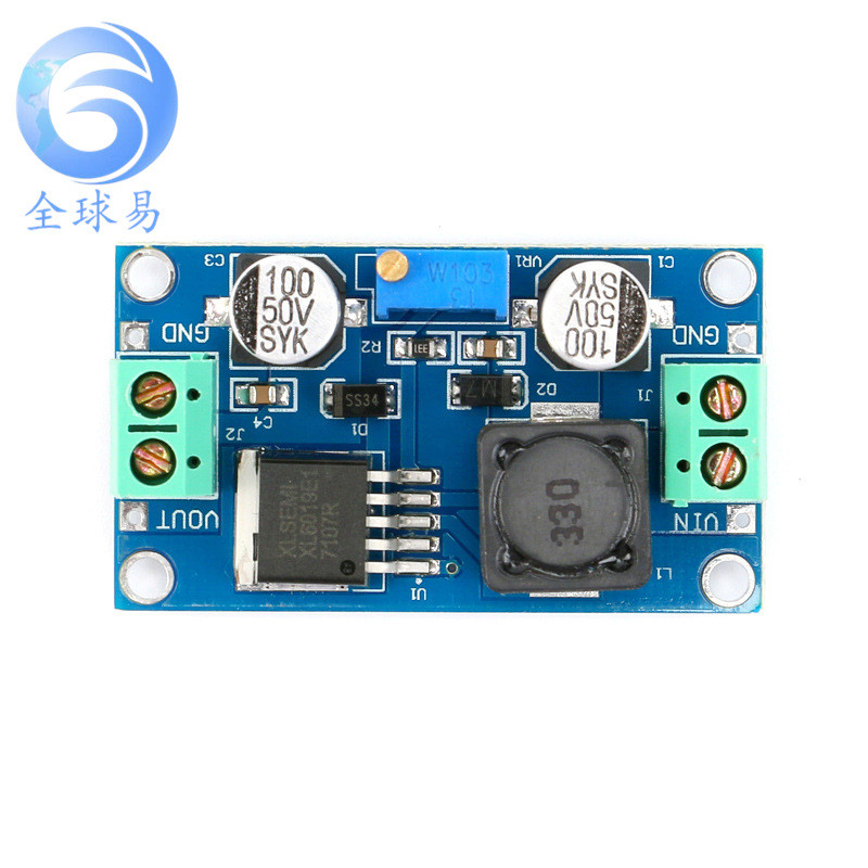 XL6019直流可调升压电源模块 DC-DC5-40V稳压开关电源板 反接保护