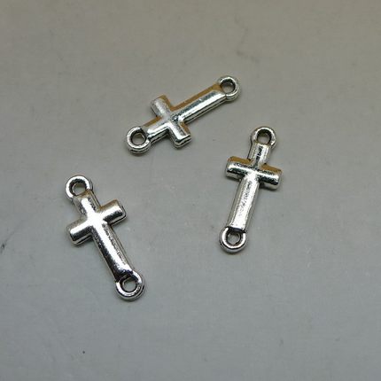 A6425十字架连接件1000克/2500个/包0.4克15x7mm双吊合金饰品配件