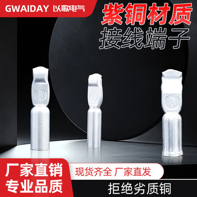双极安德森插头紫铜端子50A80A120A175A350A电动叉车充电插头接线
