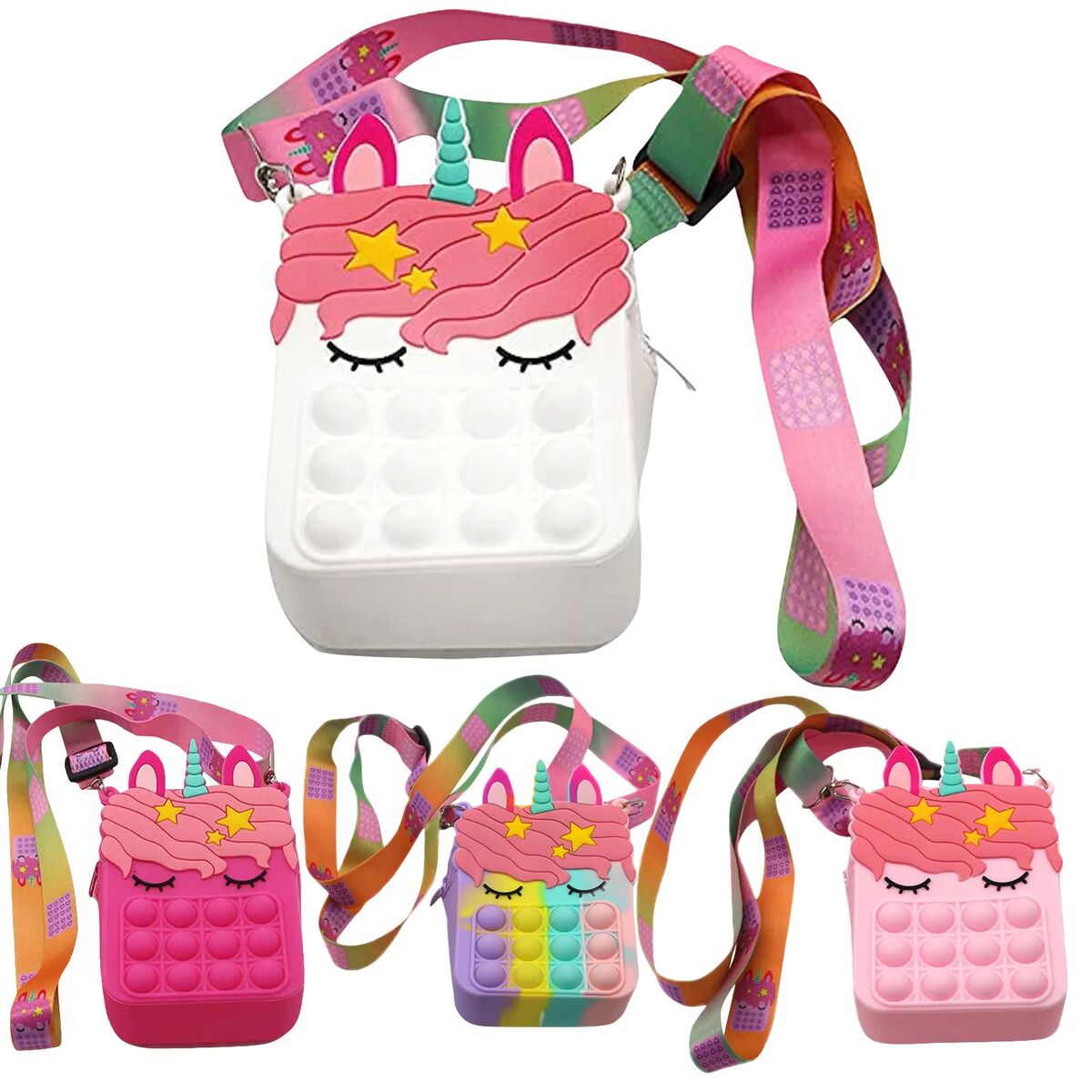 2022  New  Messenger Bag for Girls  Toys Anti-Stress Push Bu