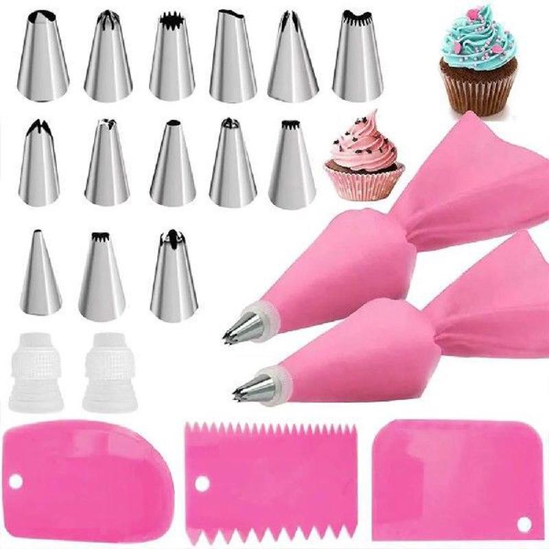 21PCS Piping Nozzle Cake Decorating Tool Silicone Piping