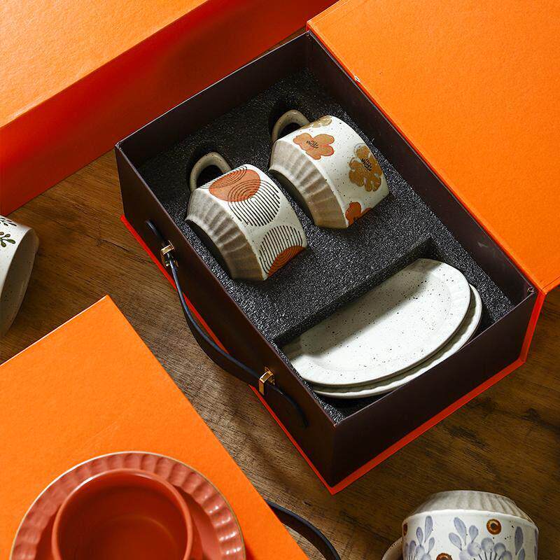 咖啡杯礼盒套装婚礼乔迁礼物高端陶瓷杯精致手提箱陶瓷杯碟套装