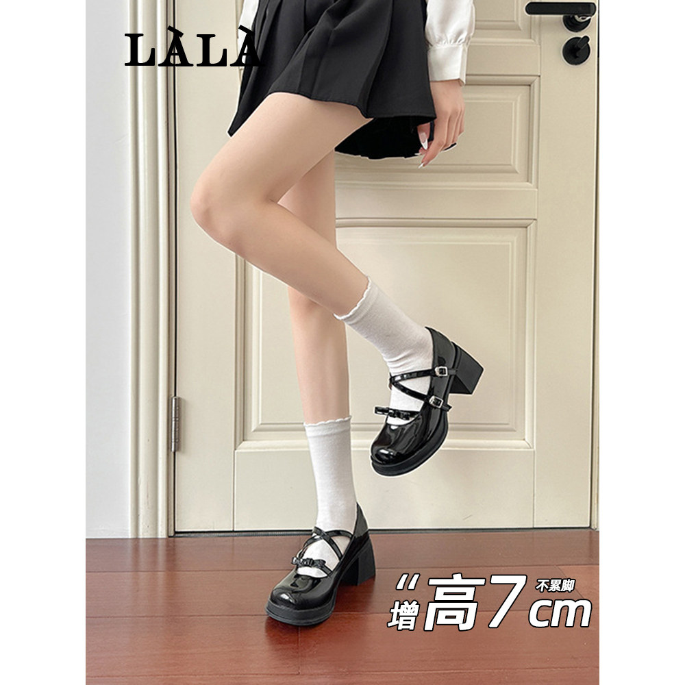 LALA 复古双带玛丽珍鞋高跟鞋女 黑色漆皮学院风小皮鞋 JK 制服鞋,女鞋,玛丽珍鞋,淘宝优惠券,粉丝福利购,淘宝优惠卷