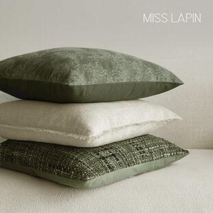 澜品绿色抱枕客厅靠垫新中式腰枕卧室腰垫床头靠枕方枕套高级靠垫