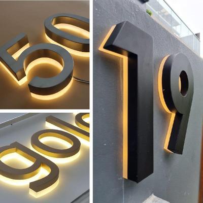 不锈钢背光字平面发光字迷你字门头招牌Logo墙发光字广告定做定制