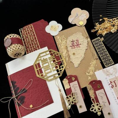 新中式婚礼誓言卡高级简约一对小众结婚誓词卡定制宣言本请柬手卡