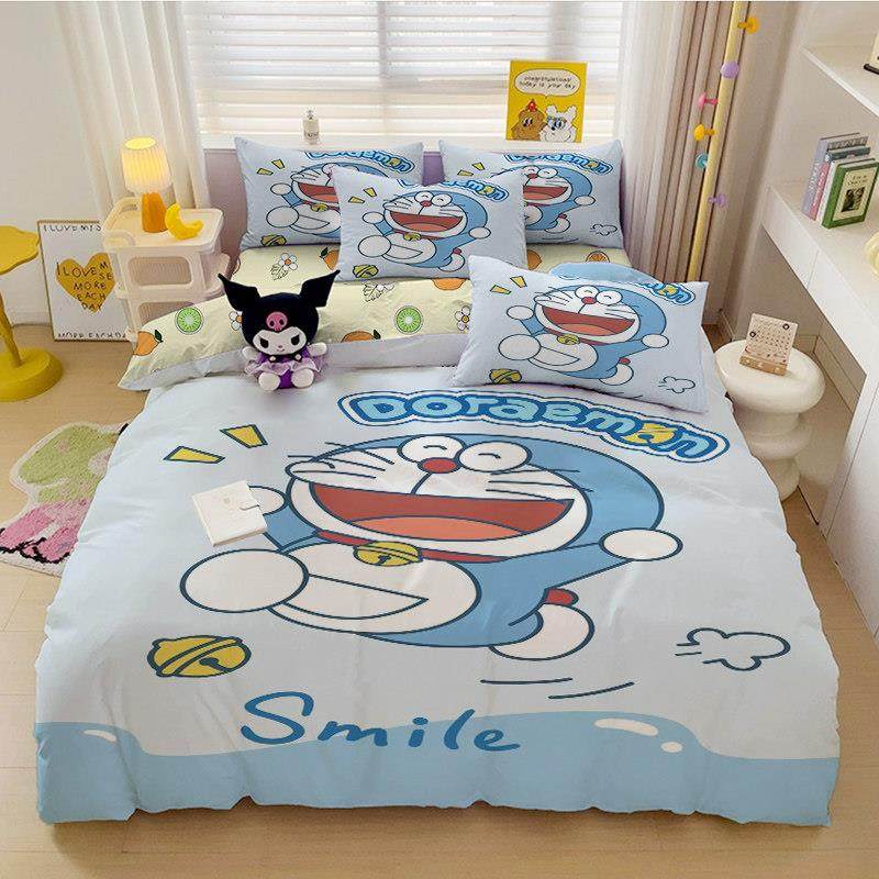 全棉哆啦A梦卡通四件套床单被套罩床笠款儿童学生三件套可定制,床上用品,床品套件/四件套/多件套,淘宝优惠券,粉丝福利购,淘宝优惠卷