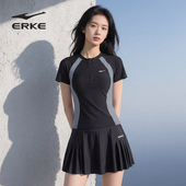 遮肉显瘦海边度假初学者成人泳装 鸿星尔克分体女士裙式 游泳衣短袖