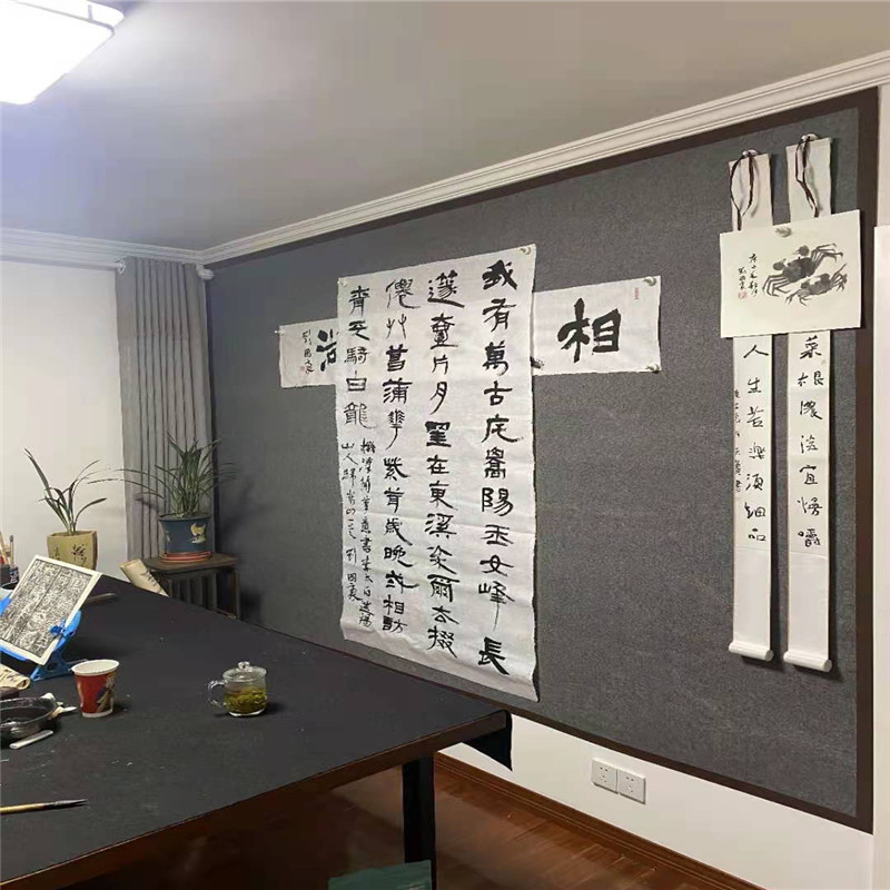磁性毛毡墙书画创作展示墙贴固定字画加厚镀锌铁皮自粘书画墙