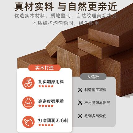 全实木小推车置物架落地客厅多层卧室可移动带轮木质家用收纳架子