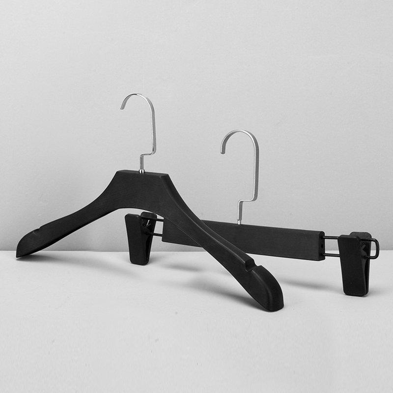 仿木纹衣架黑色宽肩塑料加厚服装店家用酒店男女防滑衣挂裤夹