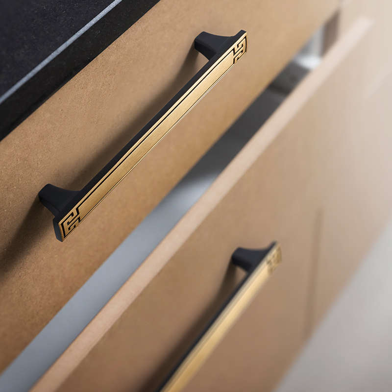 塞翁诗玛新中式拉手衣柜门橱柜门拉手黄铜抽屉拉手单孔黄铜拉手