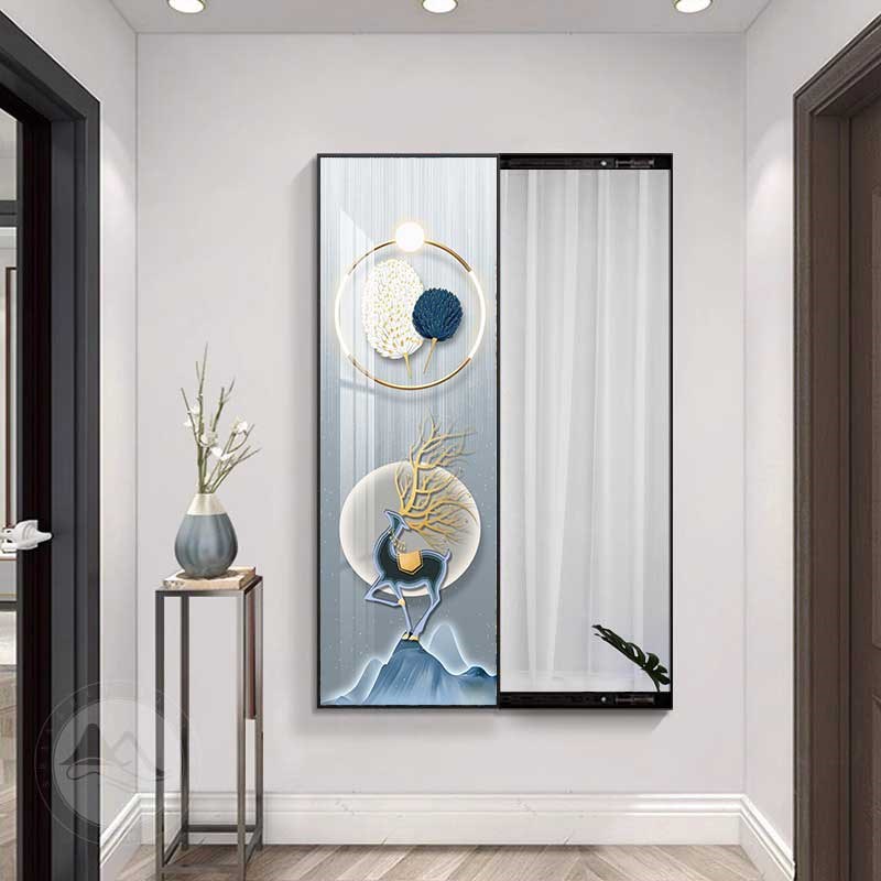 推拉全身镜2024新款试衣镜装饰画可关闭玄关家用隐藏式穿衣镜子画